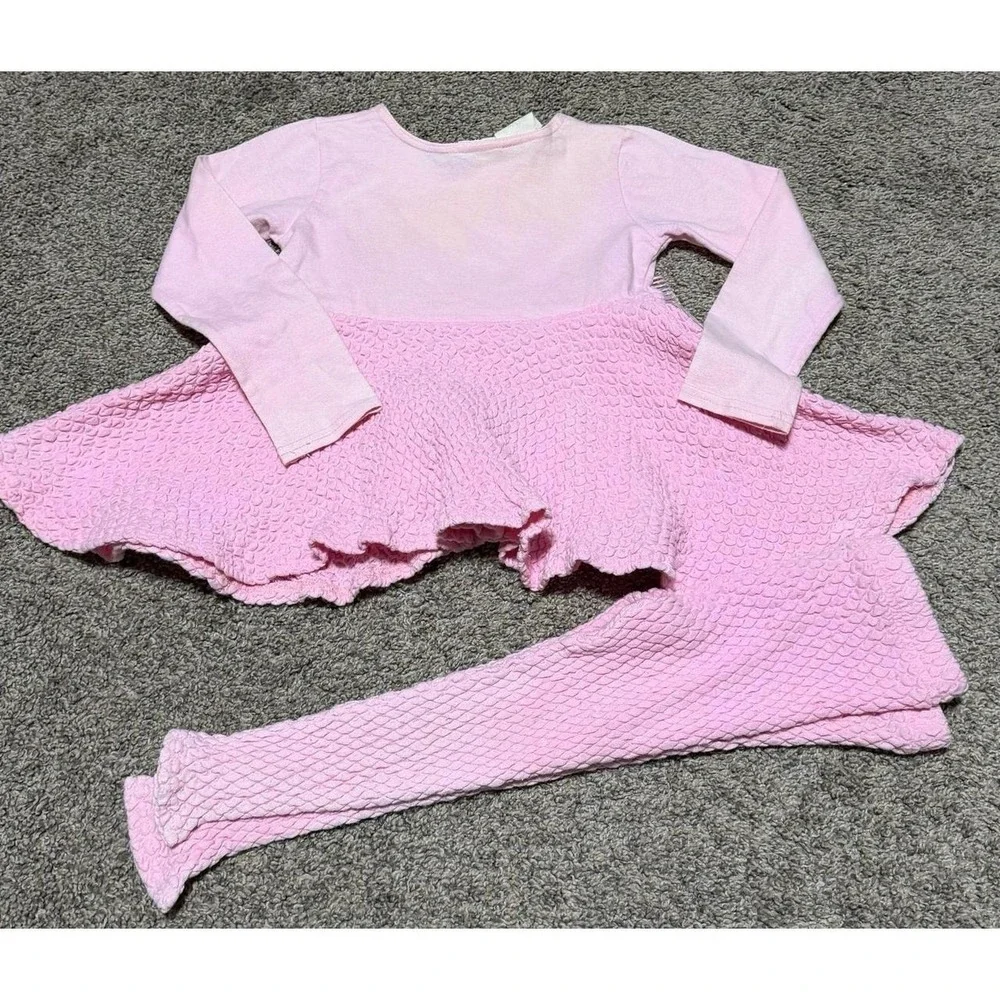 Vintage Disney Store Cinderella Girls Dress & Leggings Set Pink Size 5/6